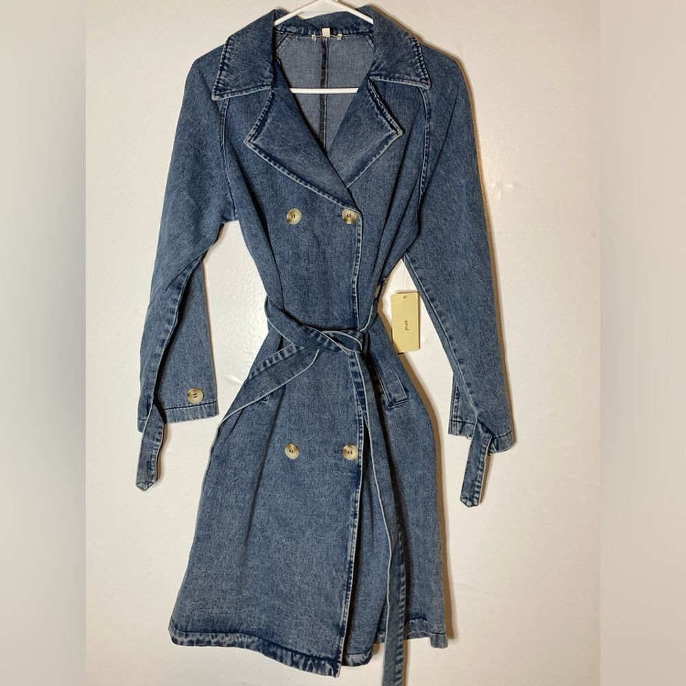 NWT Peach 6 Button Denim Dress, size Medium.